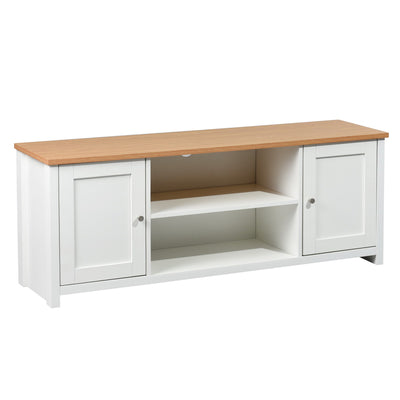 FAVRE TV STAND LONG Designer white TV unit with storage and shelves