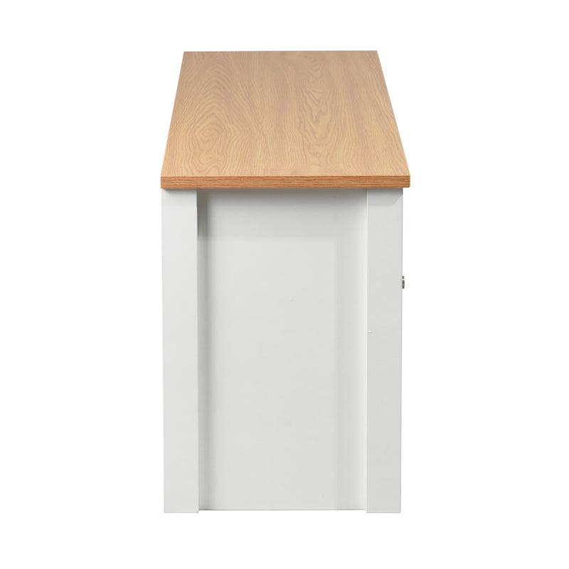 FAVRE TV STAND LONG Designer white TV unit with storage and shelves