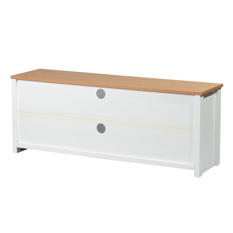 FAVRE TV STAND LONG Designer white TV unit with storage and shelves