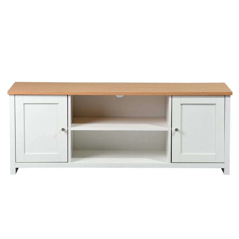 FAVRE TV STAND LONG Designer white TV unit with storage and shelves