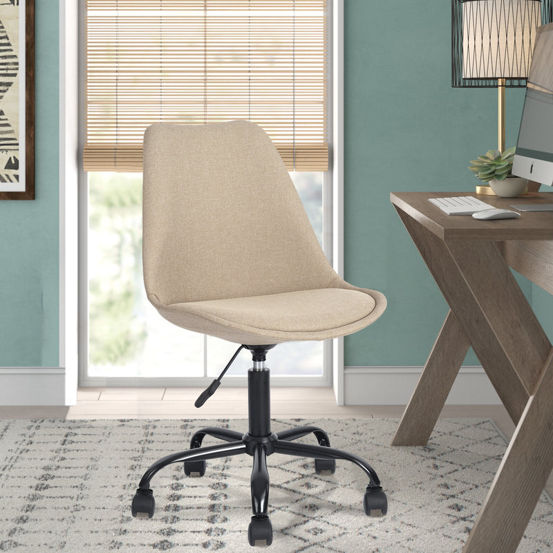 HIGOS FABRIC BEIGR - Scandinavian style office chair in beige