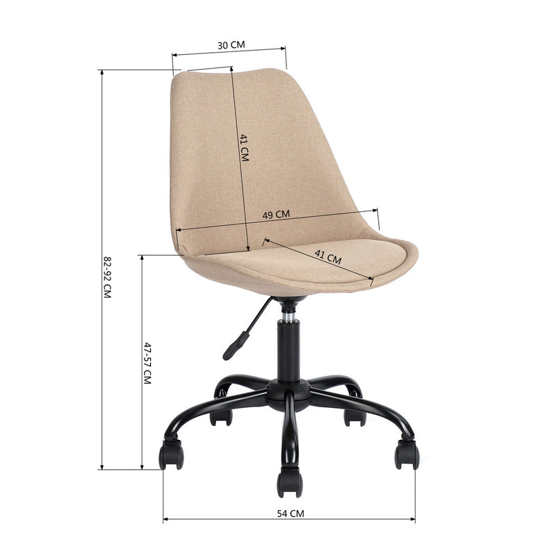 HIGOS FABRIC BEIGR - Scandinavian style office chair in beige