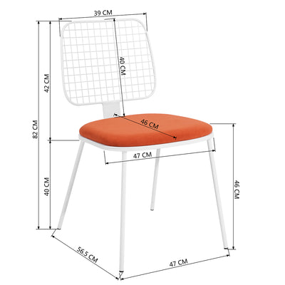 HOGG - Set of 2 designer orange dining chairs