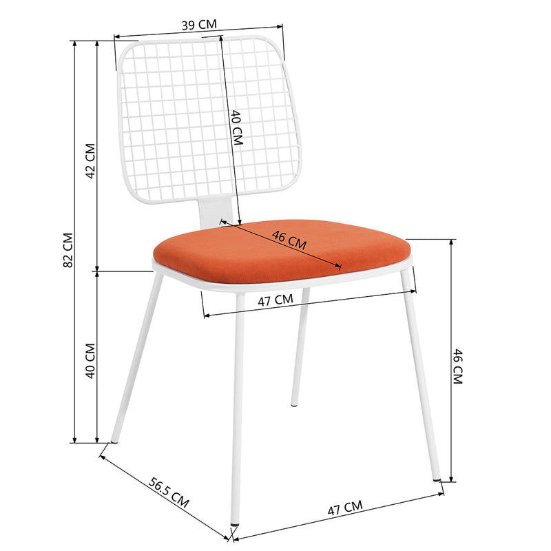 HOGG - Set of 2 designer orange dining chairs