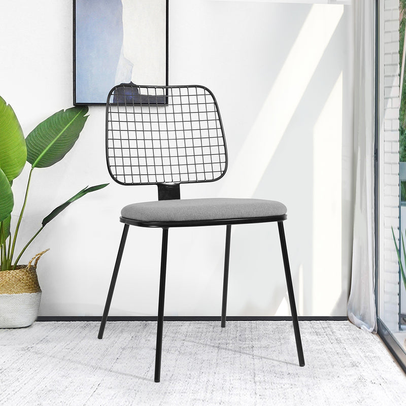 HOGG GREY - Set of 2 designer dining room chairs