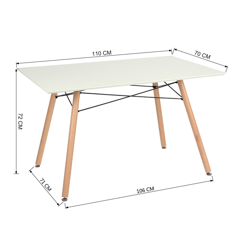 LONDON S - Scandinavian and industrial style white and wood dining table