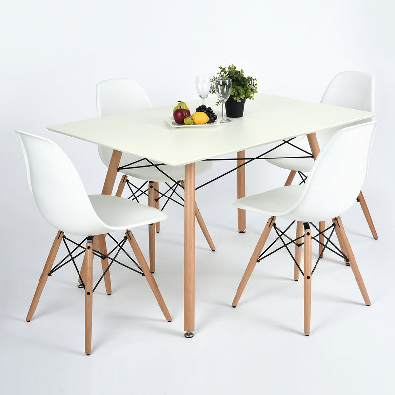 LONDON S - Scandinavian and industrial style white and wood dining table