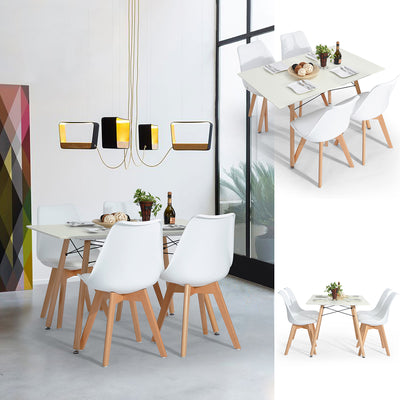 LONDON S - Scandinavian and industrial style white and wood dining table