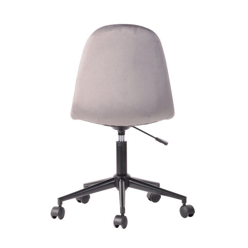 LORANZO VELVET GREY - Office chair with wheels in grey velvet