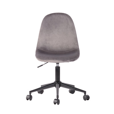 LORANZO VELVET GREY - Office chair with wheels in grey velvet