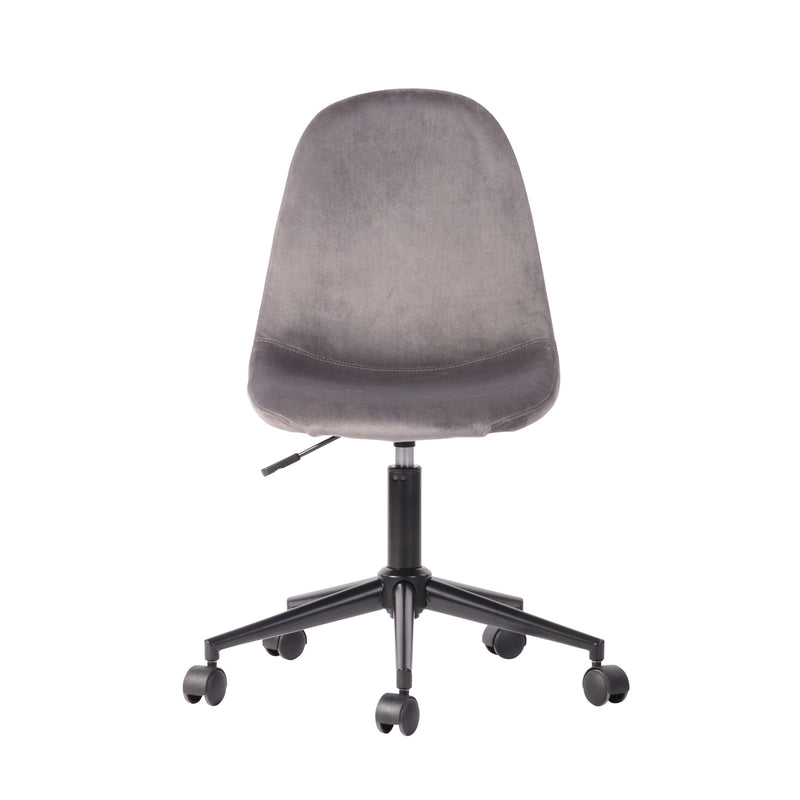 LORANZO VELVET GREY - Office chair with wheels in grey velvet