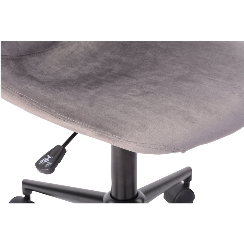LORANZO VELVET GREY - Office chair with wheels in grey velvet