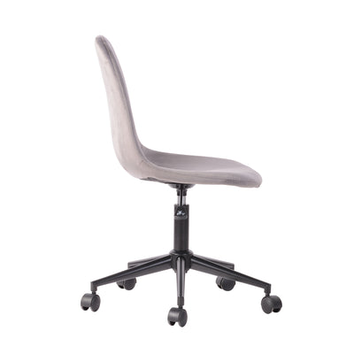 LORANZO VELVET GREY - Office chair with wheels in grey velvet