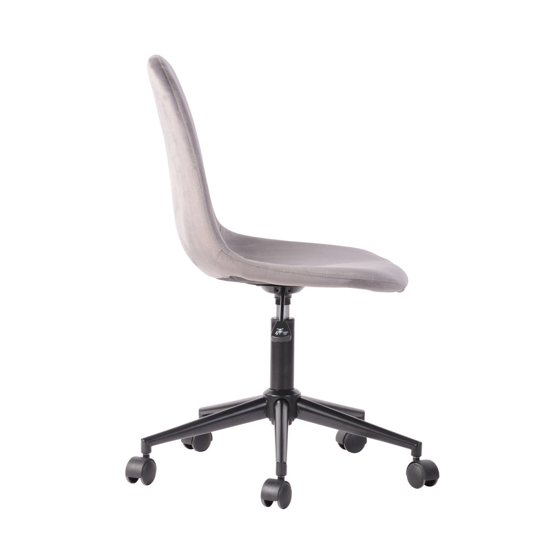 LORANZO VELVET GREY - Office chair with wheels in grey velvet