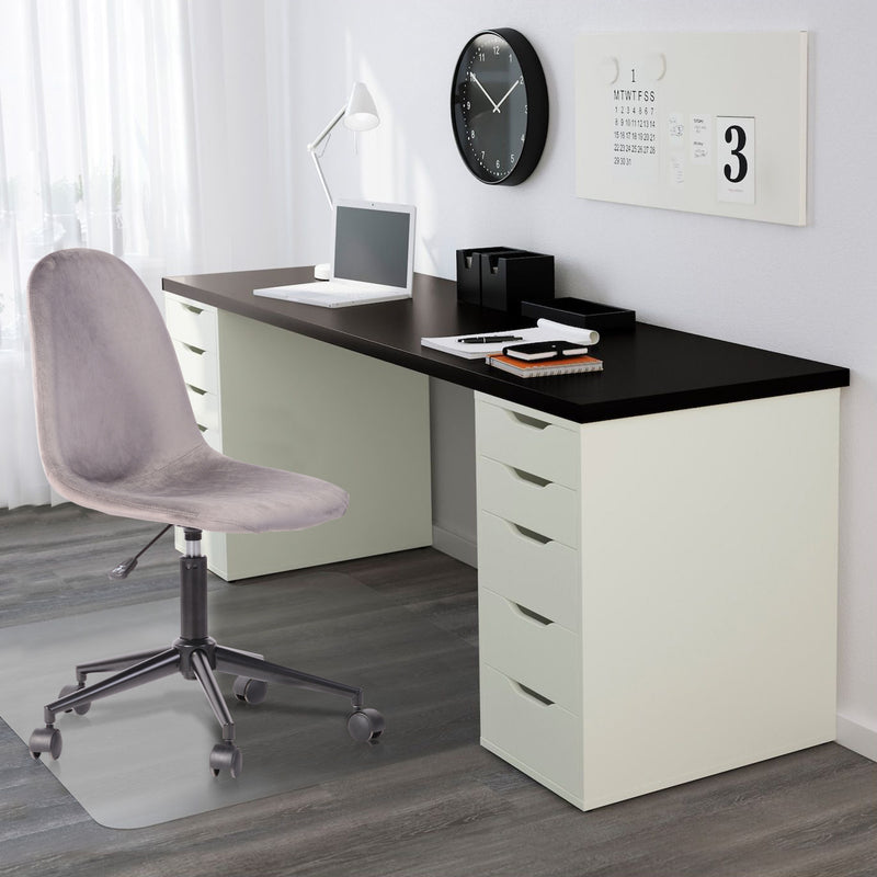 LORANZO VELVET GREY - Office chair with wheels in grey velvet