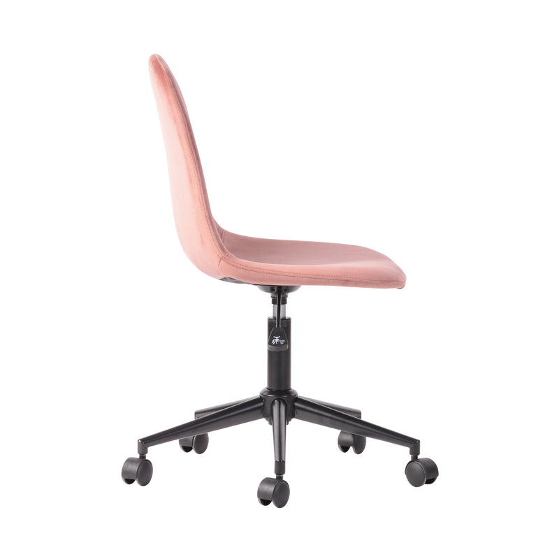 LORANZO VELVET ROSE - Office chair with wheels in rose velvet