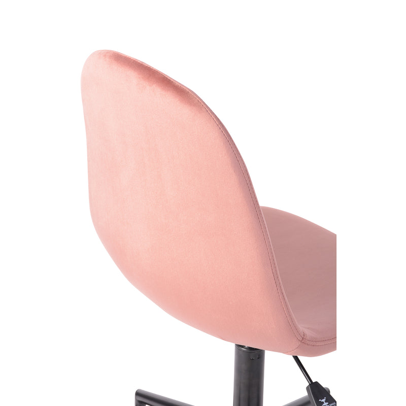 LORANZO VELVET ROSE - Office chair with wheels in rose velvet