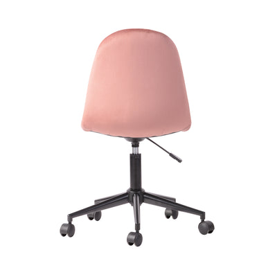LORANZO VELVET ROSE - Office chair with wheels in rose velvet