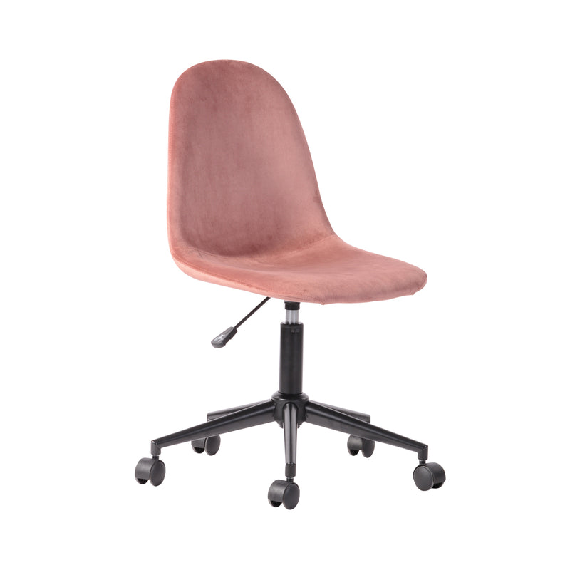 LORANZO VELVET ROSE - Office chair with wheels in rose velvet