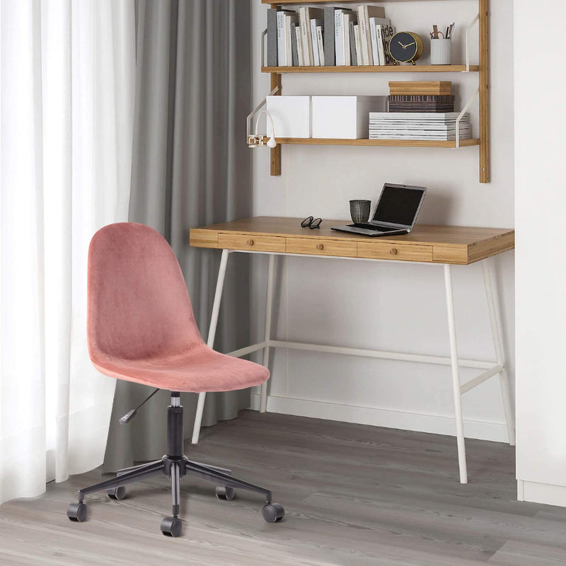 LORANZO VELVET ROSE - Office chair with wheels in rose velvet
