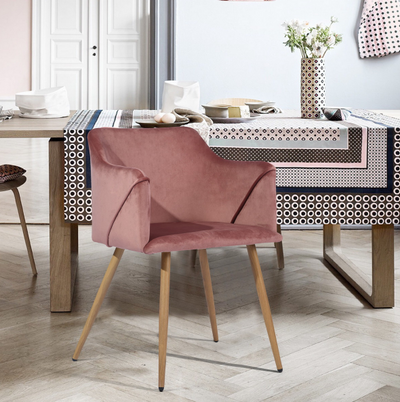 ALDRIDGE VELVET ROSE OAK LEG