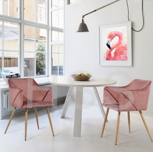 ALDRIDGE VELVET ROSE OAK LEG