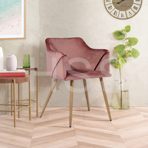 ALDRIDGE VELVET ROSE OAK LEG
