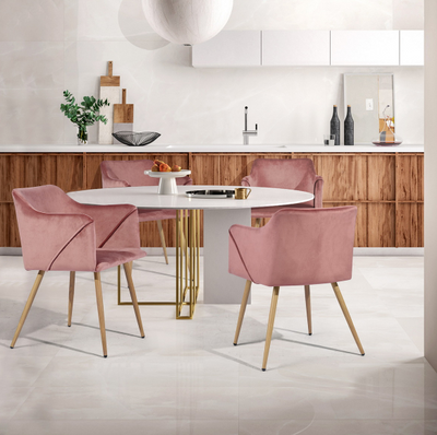 ALDRIDGE VELVET ROSE OAK LEG