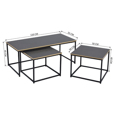 RICKY 110CM - Set of 3 modern and designer nesting coffee tables