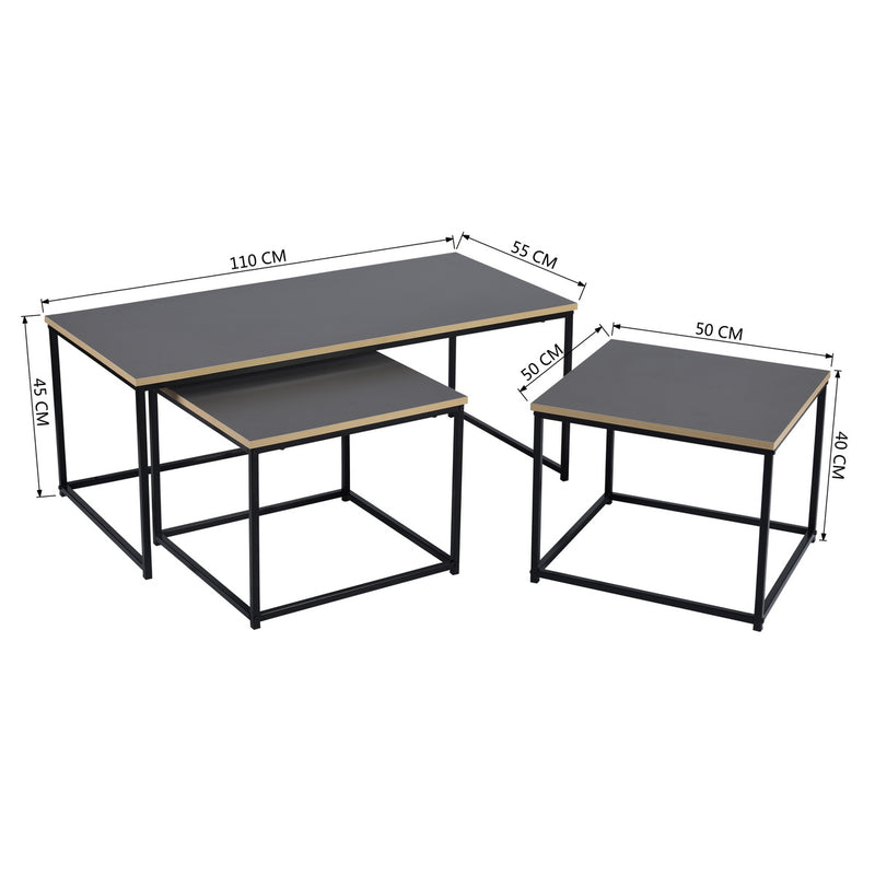 RICKY 110CM - Set of 3 modern and designer nesting coffee tables