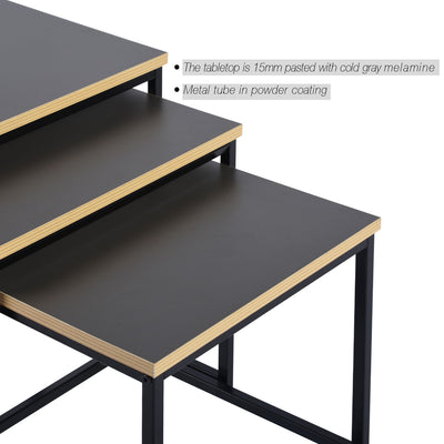 RICKY 3PC SET 50CM - Set of 3 modern and design nesting coffee tables
