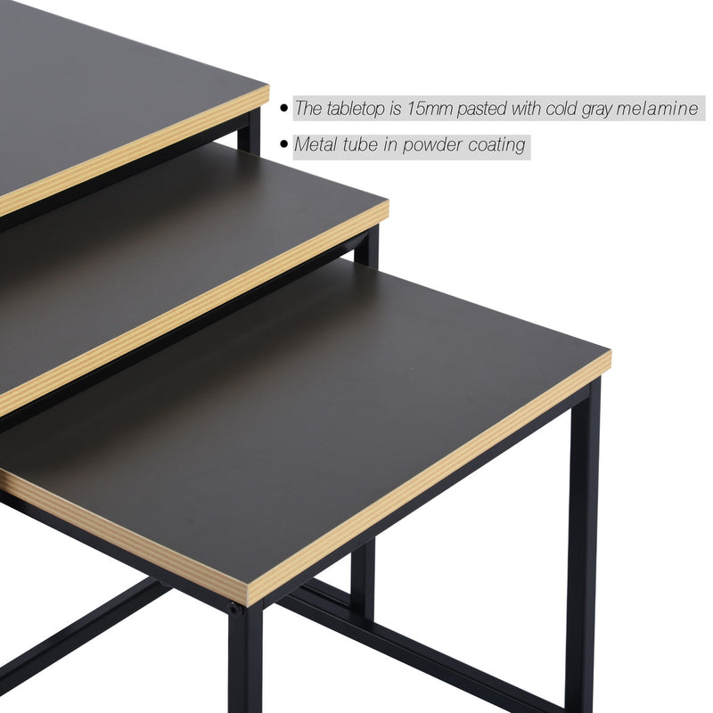 RICKY 3PC SET 50CM - Set of 3 modern and design nesting coffee tables