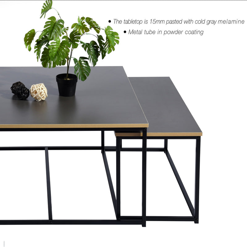 RICKY 80CM - Set of 3 modern and design nesting coffee tables