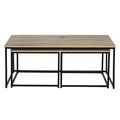 RICKY WOOD 110CM - Set of 3 modern and design nesting coffee tables