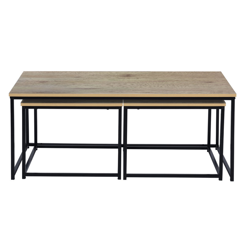 RICKY WOOD 110CM - Set of 3 modern and design nesting coffee tables