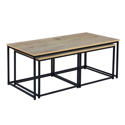 RICKY WOOD 110CM - Set of 3 modern and design nesting coffee tables