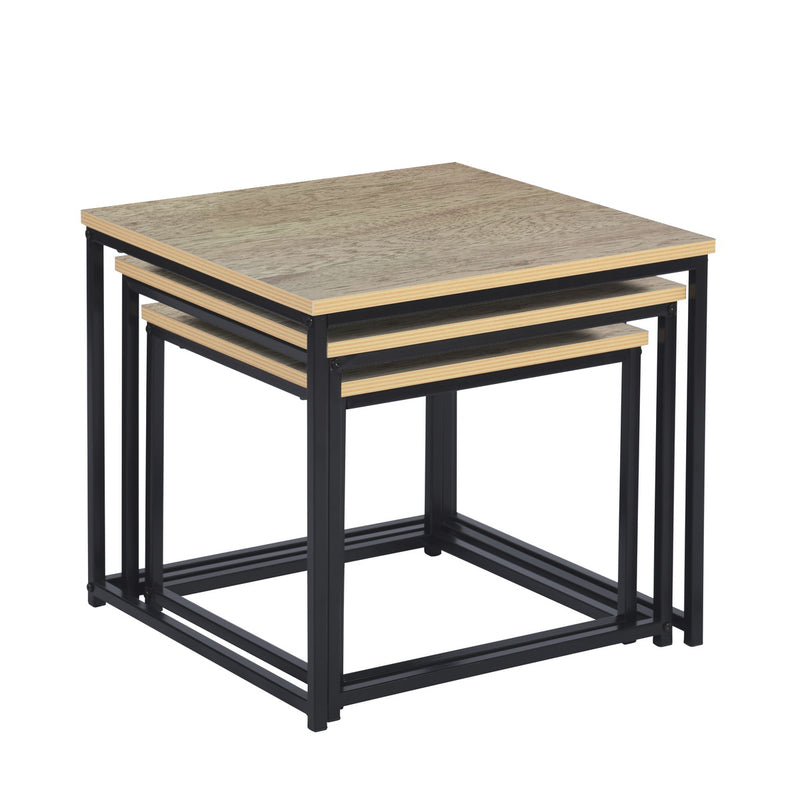 RICKY 3PCS SET WOOD 50CM - Set of 3 modern and design nesting coffee tables