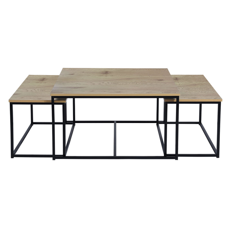 RICKY WOOD 80CM - Set of 3 modern and design nesting coffee tables