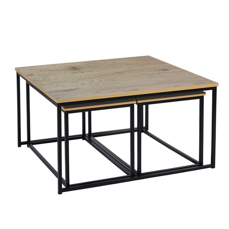 RICKY WOOD 80CM - Set of 3 modern and design nesting coffee tables