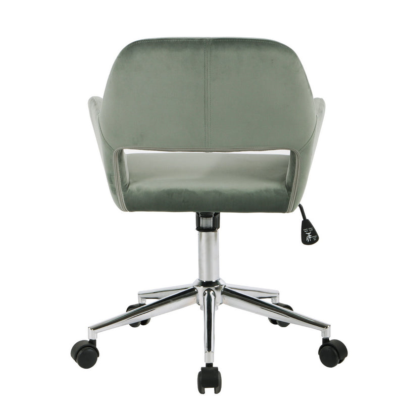 ROSS CHROME - Modern office chair in green velvet