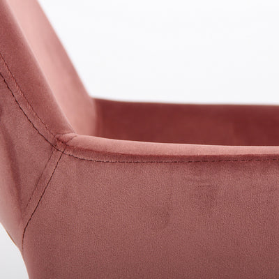 ROSS CHROME - Modern office chair in pink velvet