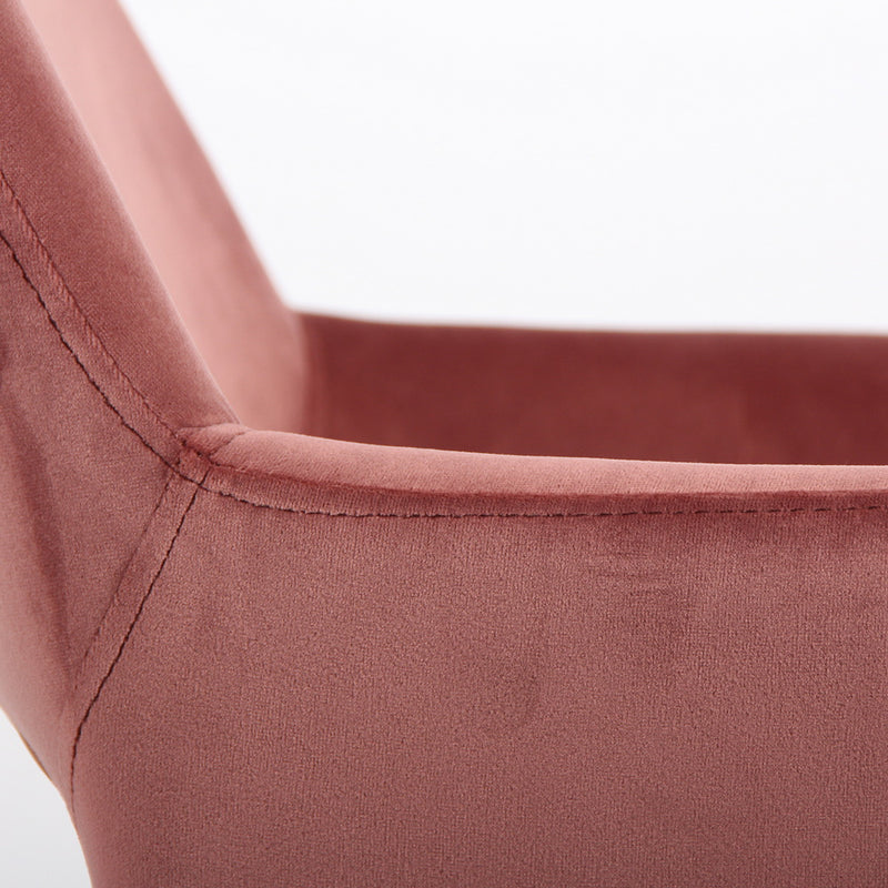 ROSS CHROME - Modern office chair in pink velvet