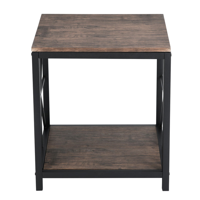 SHAPE - Side table in metal and wood industrial style