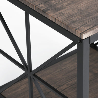 SHAPE - Side table in metal and wood industrial style