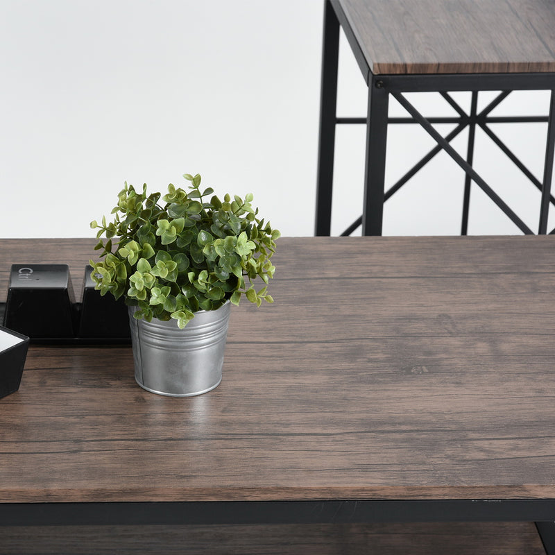 SHAPE - Side table in metal and wood industrial style