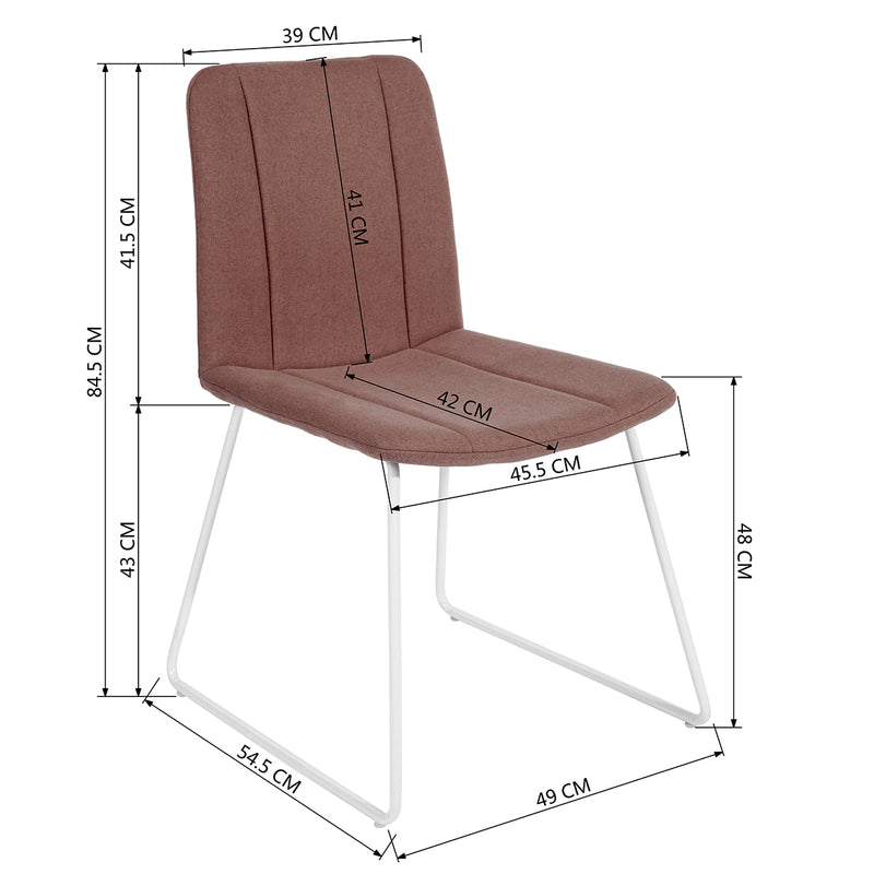 SUED DARK RED - Set of 2 designer dining chairs comfortable red