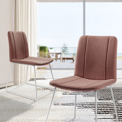 SUED DARK RED - Set of 2 designer dining chairs comfortable red