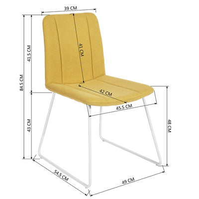 SUED YELLOW - Set of 2 designer dining chairs comfortable yellow