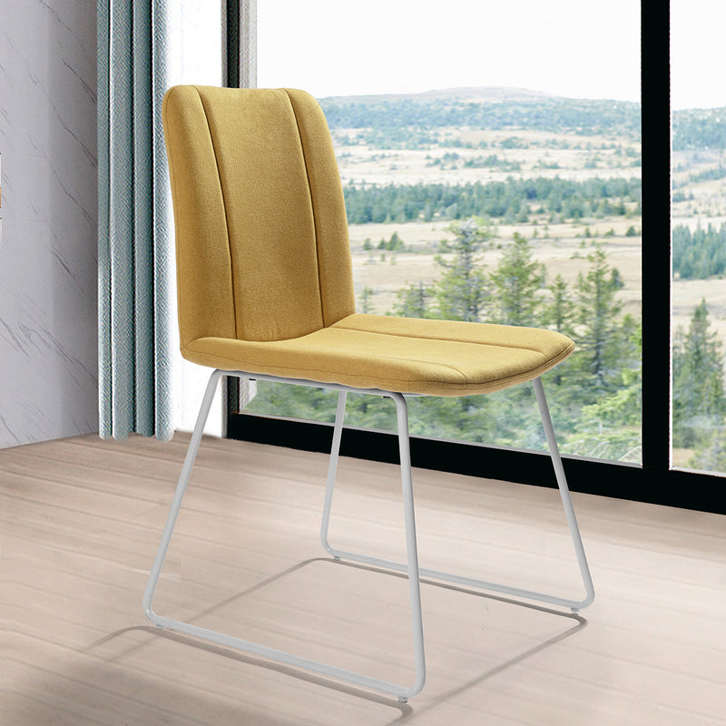 SUED YELLOW - Set of 2 designer dining chairs comfortable yellow