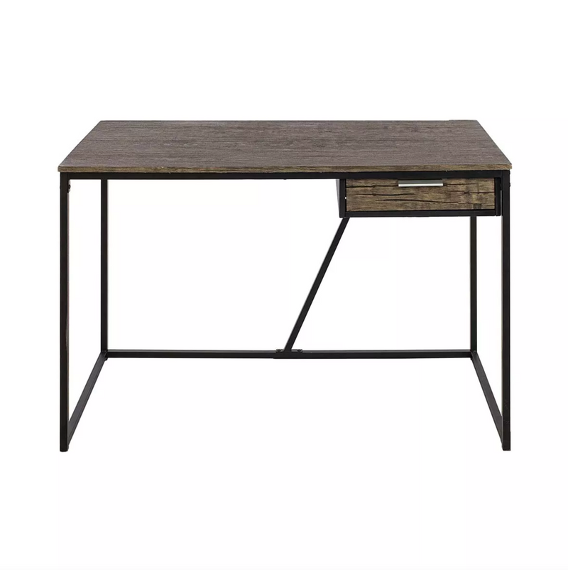 AYLER -  Retro industrial desk walnut wood